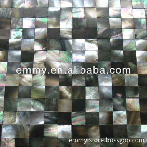 Black lip seashell mosaic tile mesh backings